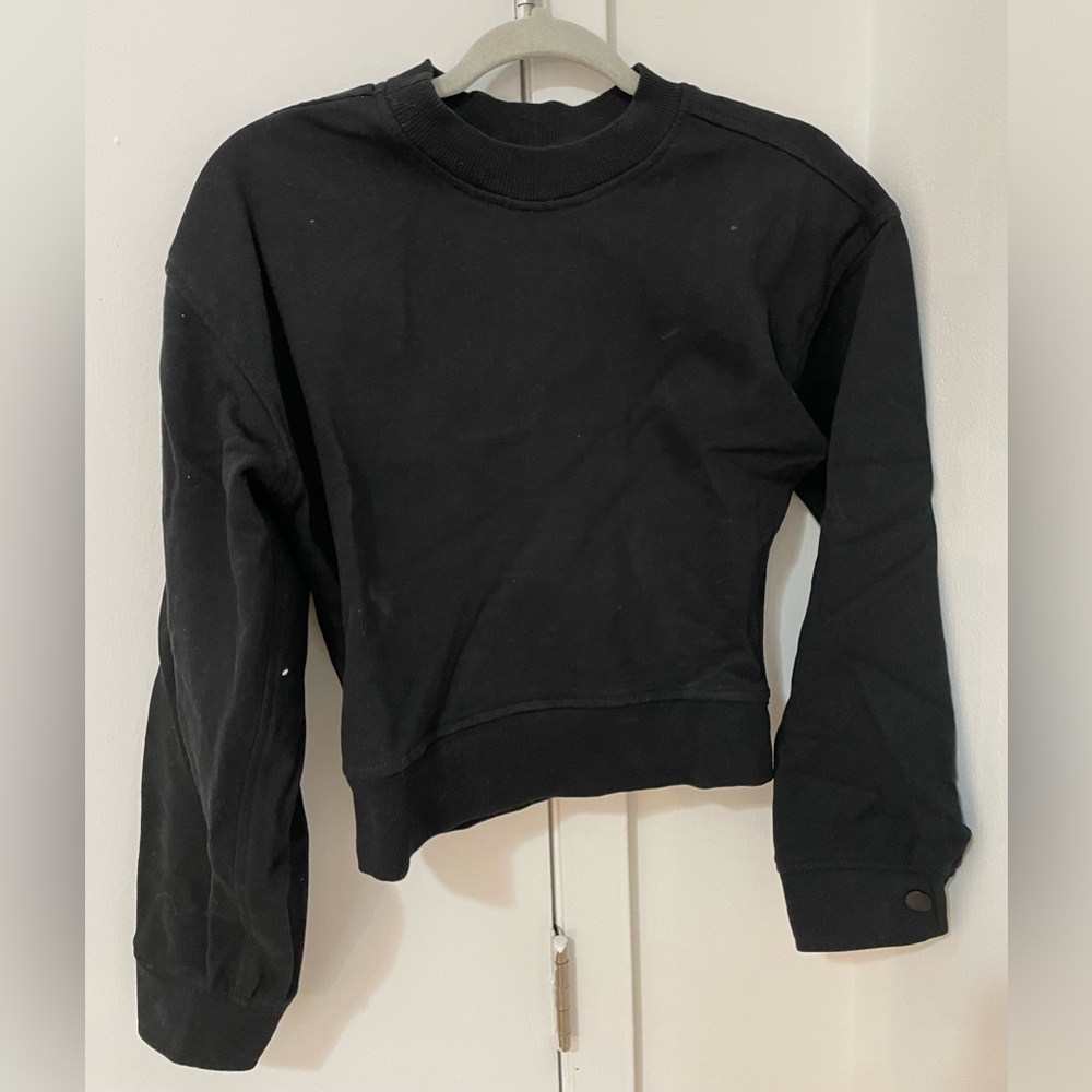 DL1961 Black cropped crewneck sweatshirt